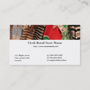 cloth retail store business card