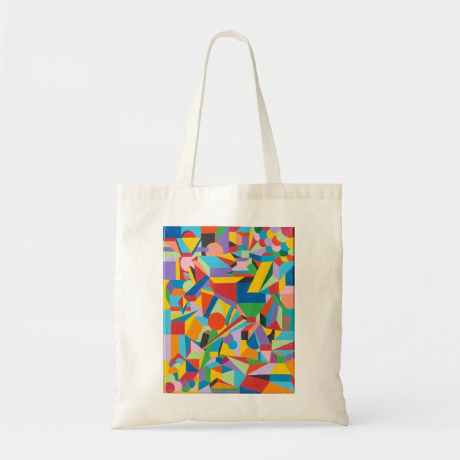 Cloth Tote Shopping Bag with Original Art Print (Front)