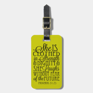 Clothed in Strength & Dignity Luggage Tag
