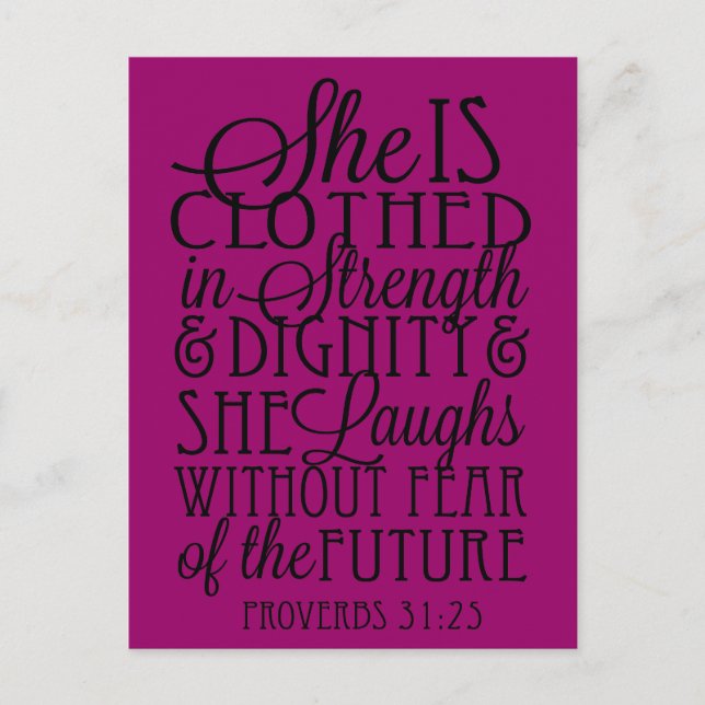 Clothed in Strength & Dignity Postcard (Front)