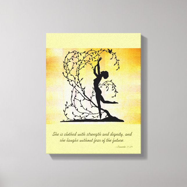 Clothed with Strength and Dignity Wall Canvas (Front)