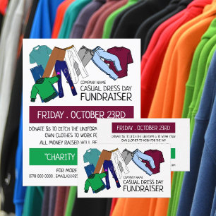 Clothes Design, Casual Dress Day Fundraiser Advert Business Card