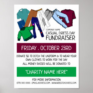 Clothes Design, Casual Dress Day Fundraiser Advert Poster