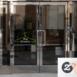 Clothes Hanger Dry Cleaner Business Promo Door Window Cling