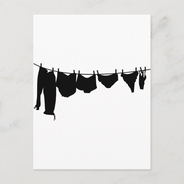 Clothes line silhouette postcard (Front)