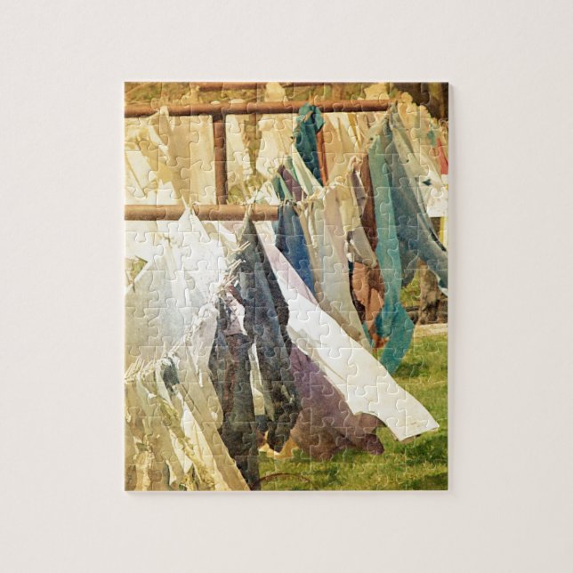 Clothes on the line jigsaw puzzle (Vertical)