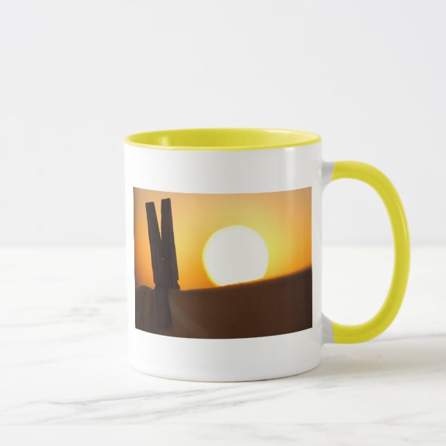 Clothes peg at sunrise mug (Right)
