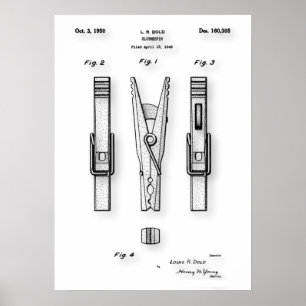 Clothes Pin Patent Poster