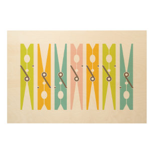 Clothes Pins Colourful Laundry Room Decor Wood Art