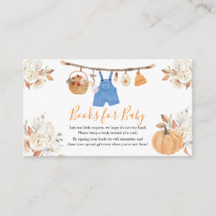 Clothes Pumpkin Fall Baby Shower Books for Baby Enclosure Card