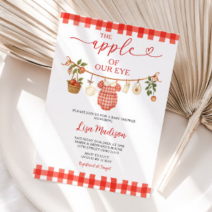 Clothesline Apple of our Eye Baby Shower Invitation