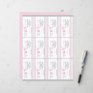 Clothesline Baby Shower Diaper Raffle Ticket Sheet