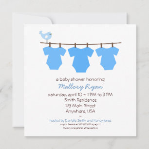 Clothesline Baby Shower Invitation