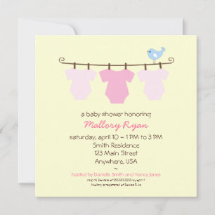 Clothesline Baby Shower Invitation