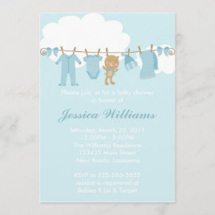 Clothesline Baby Shower Invitation