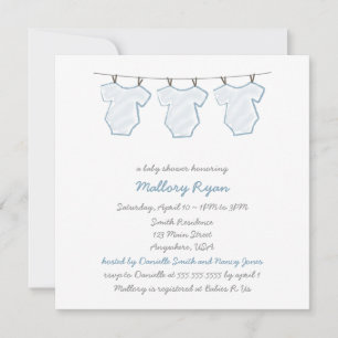 Clothesline Baby Shower Invitations