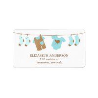 Clothesline Baby Shower Labels