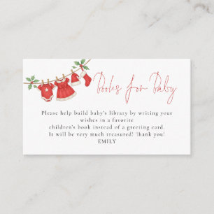 Clothesline Christmas Books For Baby Shower Enclosure Card