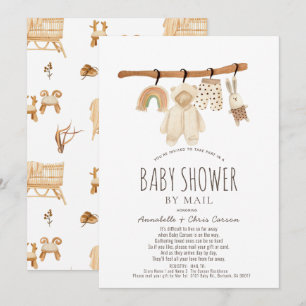 Clothesline Gender Neutral Baby Shower by Mail Invitation
