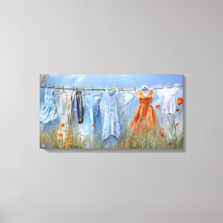 Clothesline In Bloom Canvas Print