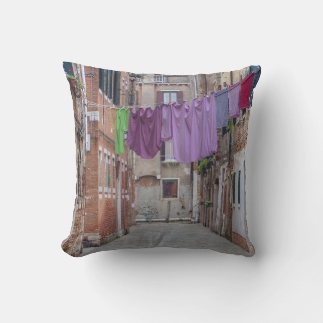 Clothesline In Venice Italy Cushion (Front)