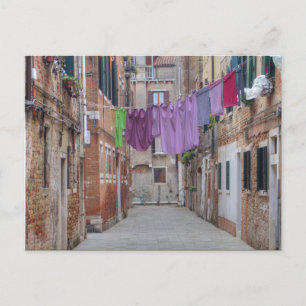 Clothesline In Venice Italy Postcard