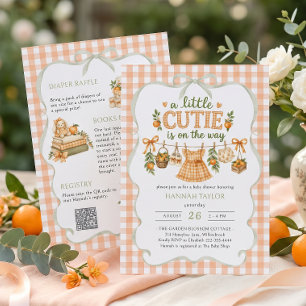 Clothesline Little Cutie is on the Way Baby Shower Invitation