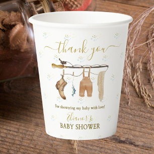 Clothesline Little Fisherman Derby Baby Shower Paper Cups