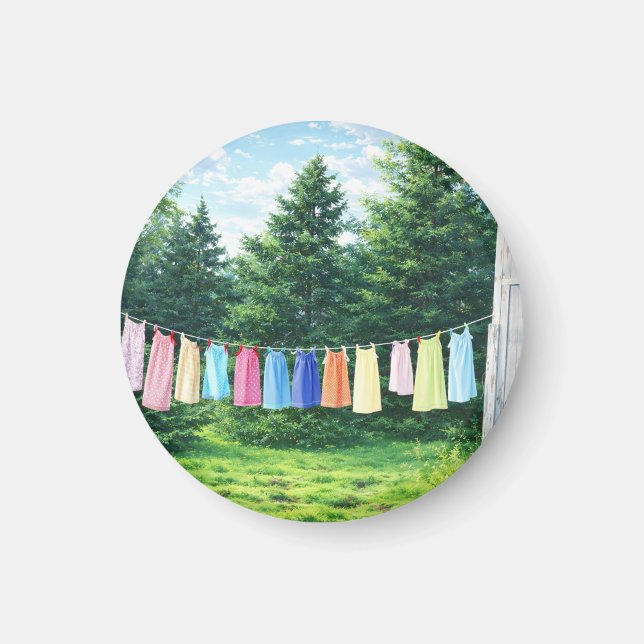 Clothesline Magnet | Nostalgic Laundry Line (Front)