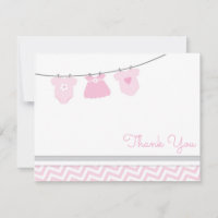 Clothesline Pink Grey Girl Baby Shower