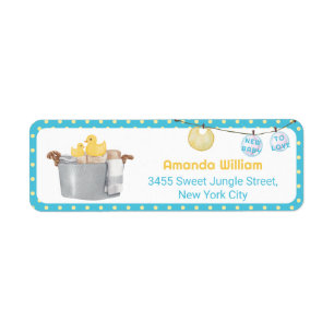 Clothesline Rubber Duck Baby Shower Return Addess