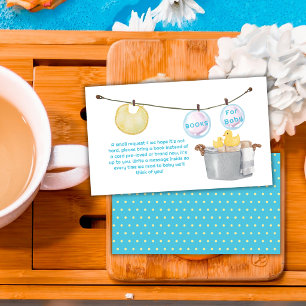 Clothesline Rubber Duck Books For Baby Shower Enclosure Card