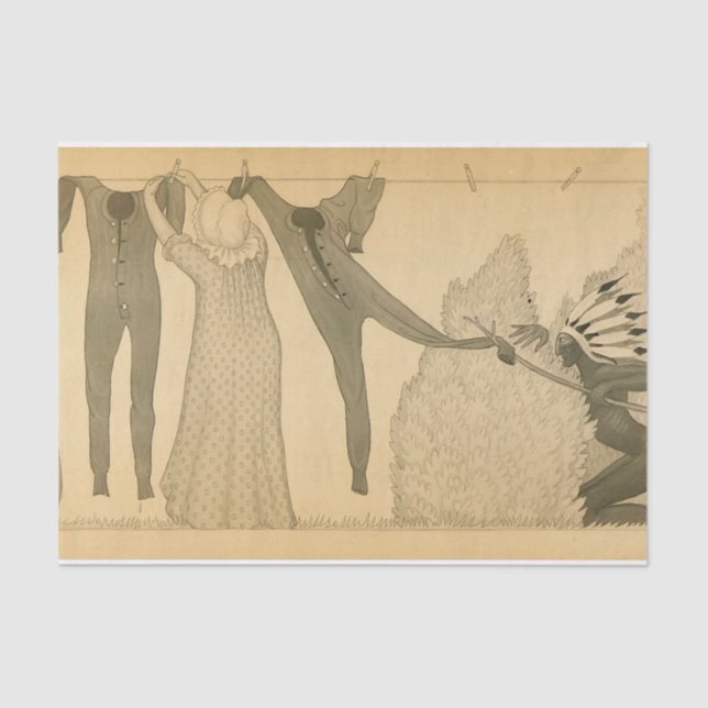 Clothesline, Savage Iowa, 1923 by Grant Wood Tissue Paper (Front)