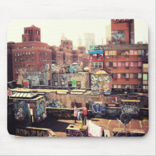 Clotheslines and Graffiti Mouse Mat