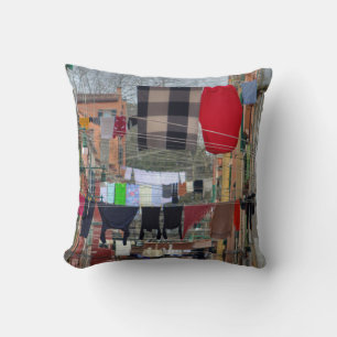 Clotheslines In Venice Italy Cushion