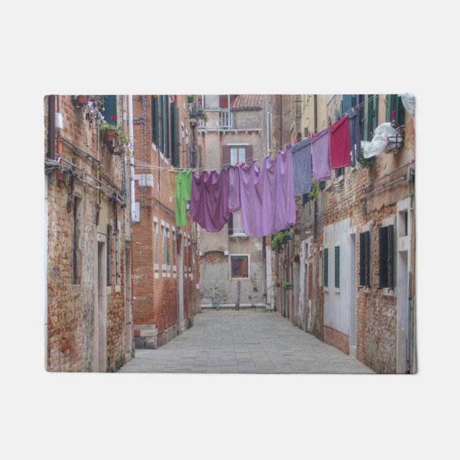 Clotheslines In Venice Italy Doormat (Front)