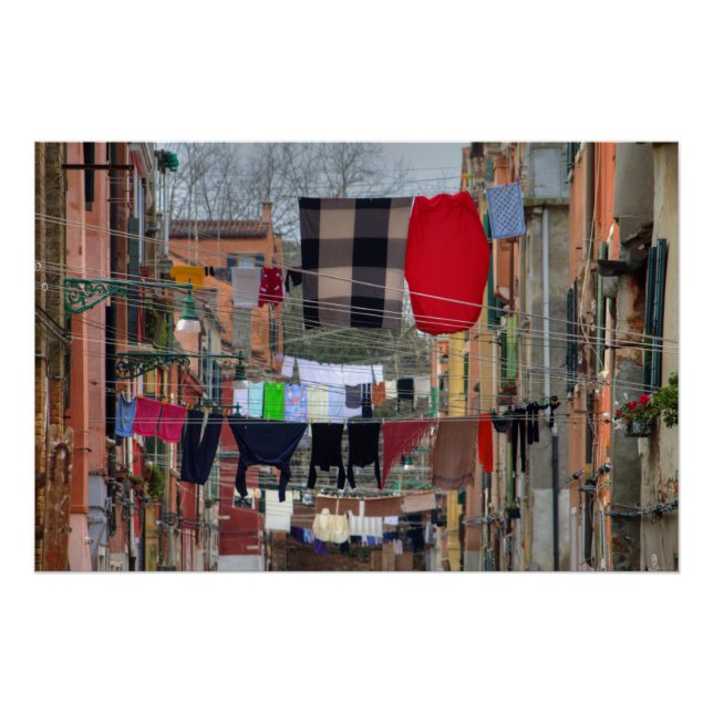 Clotheslines In Venice Italy Poster (Front)