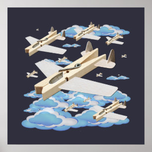 Clothespin Aeroplanes Poster