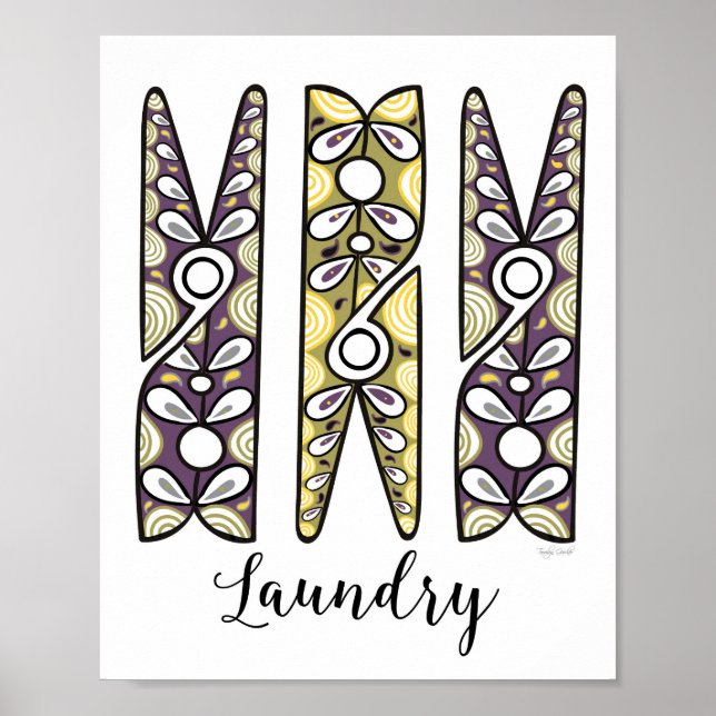 Clothespin Laundry Room Wall Art (Front)
