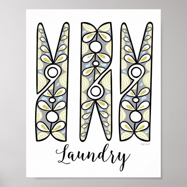 Clothespin Laundry Room Wall Art (Front)