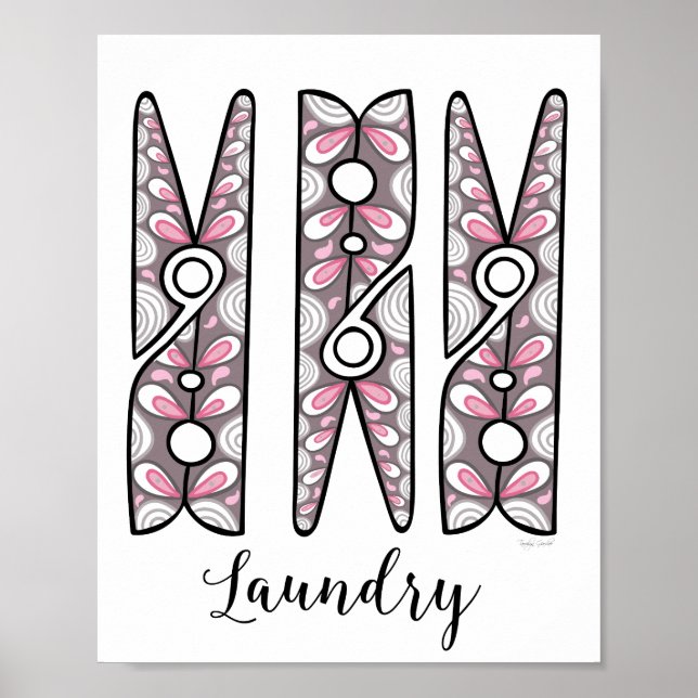 Clothespin Laundry Room Wall Art (Front)