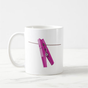 Clothespin washing line peg coffee mug