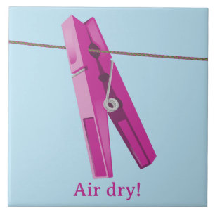 Clothespin washing line peg tile