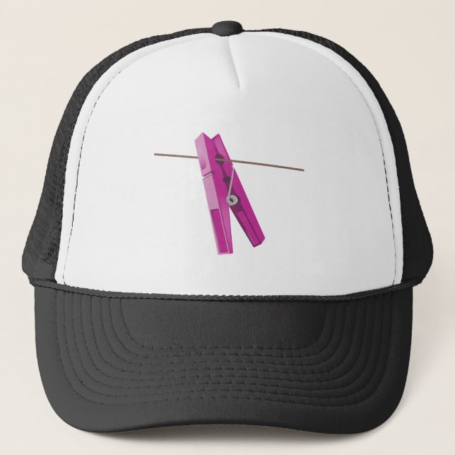 Clothespin washing line peg trucker hat (Front)