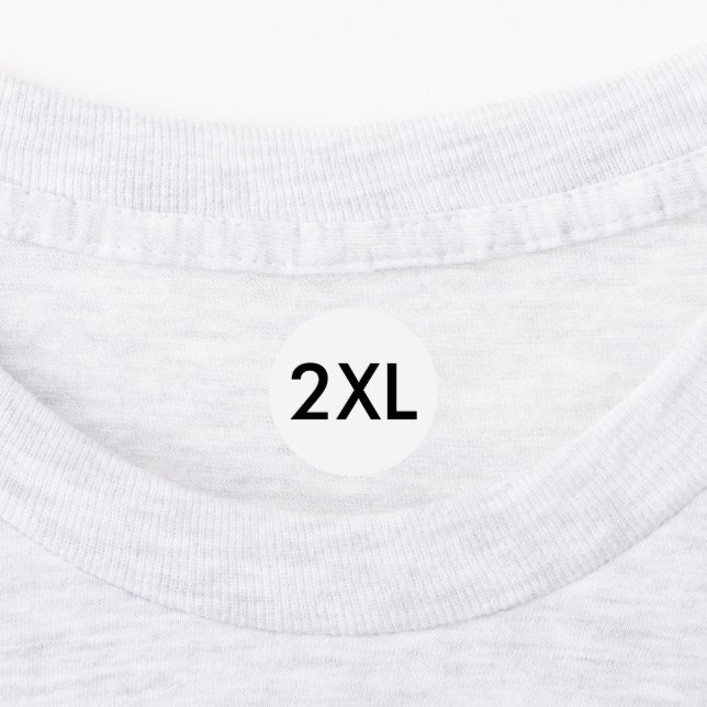 Clothing 2XL Size Labels for Clothes Apparel (Affixed)