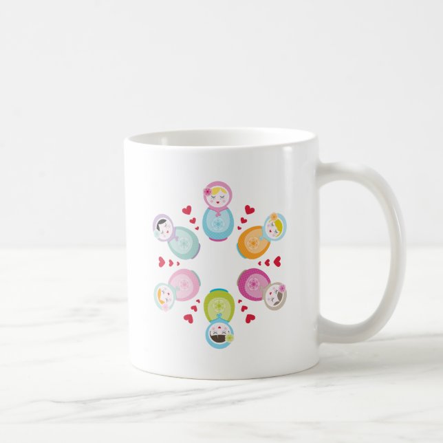 CLOTHING :: babushka dolls - mandala Coffee Mug (Right)