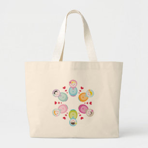 CLOTHING :: babushka dolls - mandala Large Tote Bag