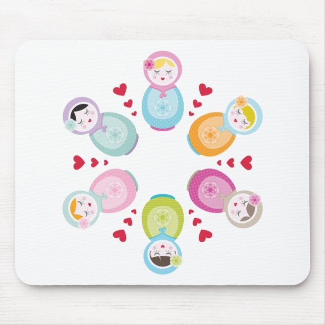 CLOTHING :: babushka dolls - mandala Mouse Mat (Front)