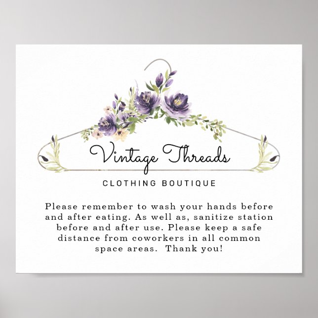 Clothing Boutique Covid Safety Breakroom Poster (Front)