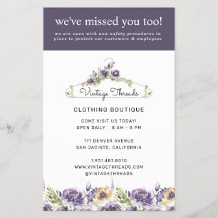 Clothing Boutique Grand Reopening Covid Safety Flyer